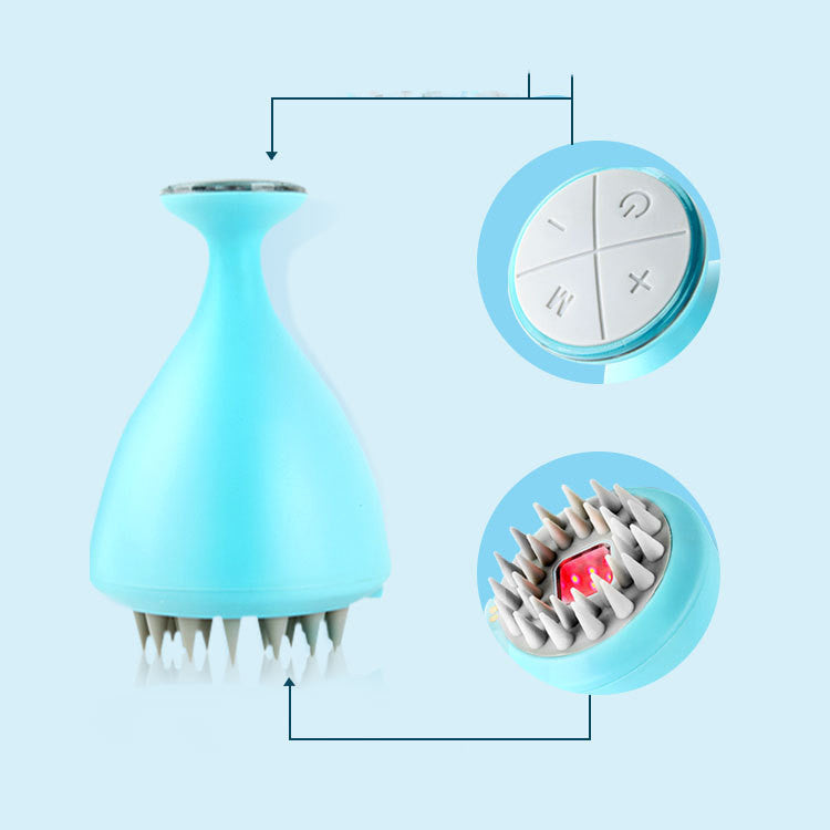 Electric Shampoo Brush Ultrasonic Red Light Head Massager