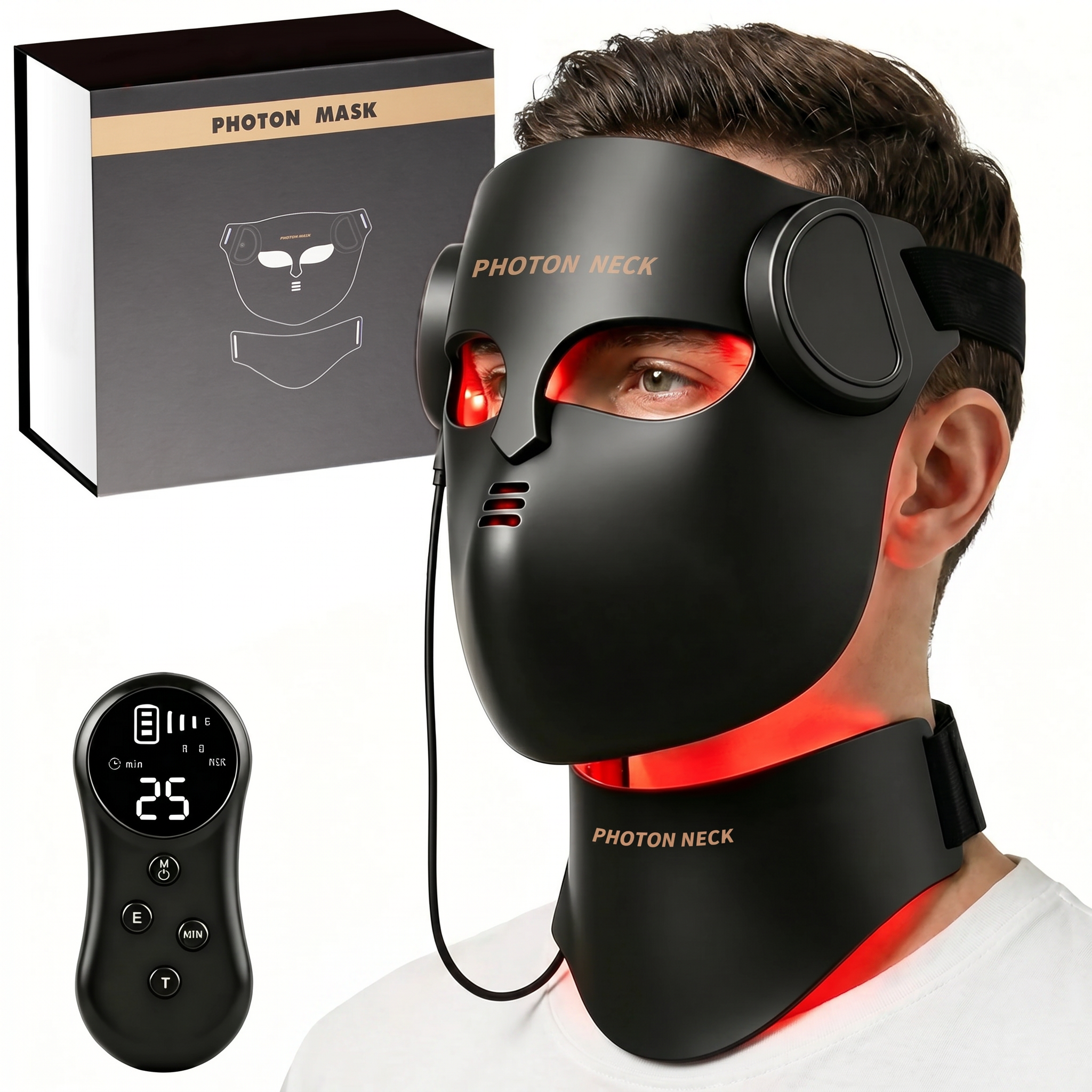 Red Light Therapy Face Mask with Neck Silicone Photon